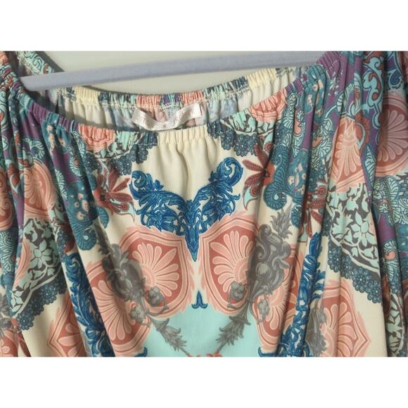 Boston Proper Women Size 13 Stretch Floral Scoop Neck Swim Dress Sundress Comfy - Picture 2 of 5